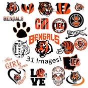 16 Cincinnati Bengals SVG and PNG Bundle 31 Images NFL Logo Cricut Image Football Cut Files Digital Download Ready to Cut Clip Art Digital F