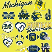 16 Michigan Wolverines Svg Dxf Eps Png, Cut File Pack , Download Football Files, Cricut, Cameo, Vinyl Machine Active