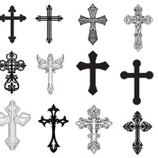 16 Painted black svg and white cross faith image ankh blessed believe clip art