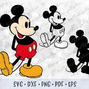 16 SVG PNG DXF Mickey Mouse Vintage Retro Old School Style Layered Cut files Cricut Design Download Silhouette Iron on Sublimation Transfer