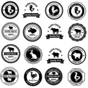 160 Farm animal logo svg black and white image clip art bundle silhouette