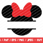 162 Minnie Monogram Svg, Minnie Mouse Head Shape Svg, Disney Monogram Frame Svg, Disney Baby Shirt Svg, Minnie Mouse Svg Set for Cricut