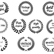 168 Leaves monogram circle svg bundle clip art black and white image drawing