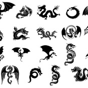 17 Dragon painted svg bearded chinese clip art bundle cute image