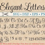 17 ELEGANT Script Font Monogram Svg, Dxf, Eps, Png; Digital Monogram DIY, Fancy Script, Cursive Font, Silhouette Files, Cricut, Cut Files