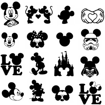 17 Mickey Mouse svg,cut files,silhouette clipart,vinyl files,vector digital,svg file,svg cut file,clipart svg,graphics clipart