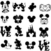 17 Mickey Mouse svg,cut files,silhouette clipart,vinyl files,vector digital,svg file,svg cut file,clipart svg,graphics clipart