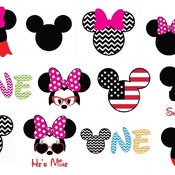 171 Mickey and minnie mouse svg head drawing image bundle clip art