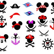 172 Mickey mouse pirate svg ears bandana drawing image clip art bundle