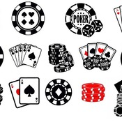 175 Poker card chips svg suits bundle clip art drawing black and white image