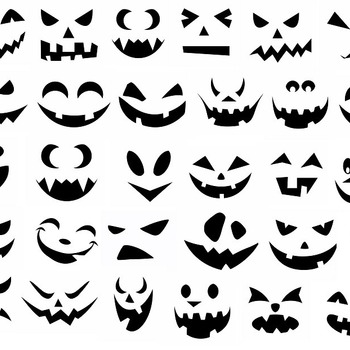 176 Pumpkin Face ideas svg scary clip art drawing black and white image bundle