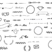 183 Wedding Ornament arrow svg svg black and white image bundle clip art drawing