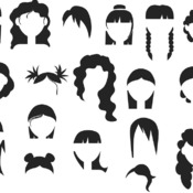 184 Women haircut styles svg short designs drawing black and white image bundle clip art