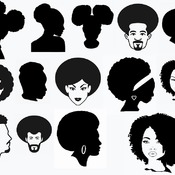 187 Afro woman tattoo svg black and white image clip art bundle silhouette