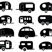 194 Camper van happy svg black and white images clip art bundle drawing