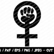 195 Woman Power SVG, Woman SVG Cut File, Raised Fist Svg, Instant Download, Cricut, Silhouette, Feminism Svg, Women Power SVG, Strong Women