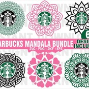 2 Bundle Starbucks Mandala Svg Tumbler Mug Cold Cup Files for Cricut Silhouette lnstant Download Png Dxf