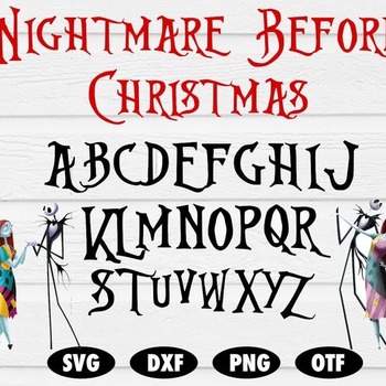 2 Nightmare before Christmas Font, Nightmare before Christmas svg, Alphabet svg, Font svg, Font, Disney font svg, Disney alphabet, Disney SV