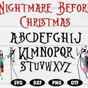 2 Nightmare before Christmas Font, Nightmare before Christmas svg, Alphabet svg, Font svg, Font, Disney font svg, Disney alphabet, Disney SV