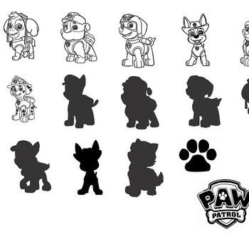 2 Paw Patrol svg,cut files,silhouette clipart,vinyl files,vector digital,svg file,svg cut file,clipart svg,graphics clipart