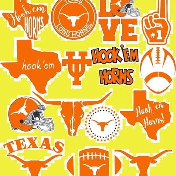 20 Texas Longhorns Svg Dxf Eps Png, Cut File Pack , Download Football Files, Cricut, Cameo, Vinyl Machine Active