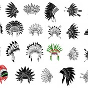 202 Indian Headdress tattoo svg native american black and white image drawing clip art