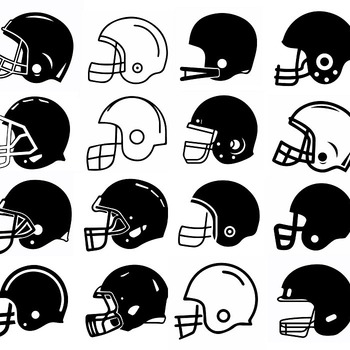 205 Football Helmet drawing svg clip art half layered black and white clip art