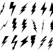 208 Lighting Bolt symbol svg tattoo drawing clip art image black and white