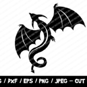 213 Dragon SVG, Dragon Cut File, Cartoon Svg, Instant Download, File For Cricut & Silhouette, EPS Dxf, Vinyl Cutting File