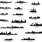 213 Skyline Silhouette svg london new york city chicago drawing black and white image