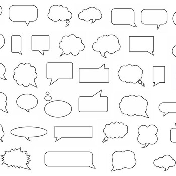 214 Speech Bubble Outline svg cartoon black and white image clip art drawing