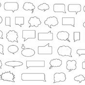 214 Speech Bubble Outline svg cartoon black and white image clip art drawing