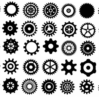 215 Steampunk Gear tattoo svg clip art drawing image black and white