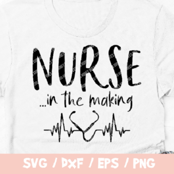 217 Nurse In The Making SVG, Future Nurse Vector, Heartbeat svg,Heart beat svg, Healthcare, Nurse SVG cut file, Stethoscope Heart Cardiogram