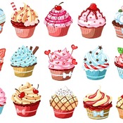 22 Cupcakes svg,cut files,silhouette clipart,vinyl files,Vector Digital,svg file,svg cut file,clipart svg,graphics clipart