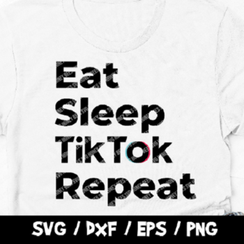 220 TikTok Svg, Tik Tok Cut File, Eat Sleep TikTok Repeat, Vector Image, Cricut Silhouette, Vinyl Cut File, Funny Tik Tok Shirt, TikTik T-Sh