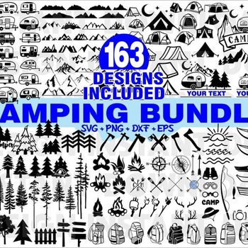 23 Big Camping Bundle Svg Camp Life Campfire Summertime Adventure Campground Camper lnstant Download Png Dxf