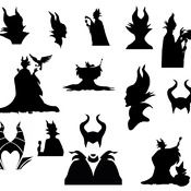 23 Maleficent disney svg black images bundle clip art silhouette cut file