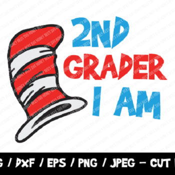 230 2nd Grader I Am SVG, The Cat I The Hat Cut File, Instant Download, File For Cricut & Silhouette, Silhouette, Back To School Vinyl Cut Fi