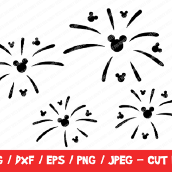 239 Mickey Fireworks SVG, Mickey Cut File, Instant Download, Cricut & Silhouette, Mickey Silhouette, Vinyl Cut File, Mickey Mouse Head Firew