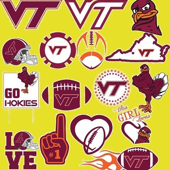 24 Virginia Tech Hokies Svg Dxf Eps Png, Cut File Pack , Download Football Files, Cricut, Cameo, Vinyl Machine Active