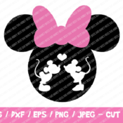 249 Minnie Head SVG, Mickey Minnie SVG, Mickey Minnie Kissing, Disney Files Cricut Silhouette, Disney Trip, Minnie Mouse Mickey Mousse Love