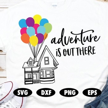 25 Adventure is out there svg, Up svg, Hot air balloon svg, Balloon svg, Adventure svg, House svg, Disney svg, Disney cut file, Up cut file