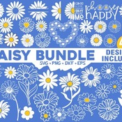 25 Daisy Bundle Svg Flower Spring Silhouette clipart cut file Daisies Flowers Dxf Eps