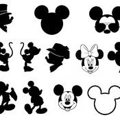 25 Mickey mouse svg birthday head images applique clip art black and white