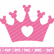 253 Disney Crown SVG, Crown Cut File, Instant Download, Cricut, Silhouette, Heart Crown SVG, Princess Crown, Mickey Head Crown, Disney Crown