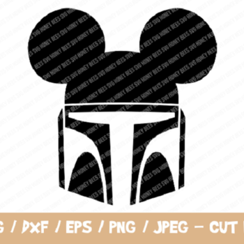 258 Mickey Head Mandalorian Svg, Mickey Mouse Head Shape Svg, Disney Monogram Frame Svg, Star Wars Disney Svg, Mandalorian with Mickey Head