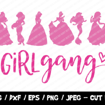 26 Disney Princesses Girl Gang SVG, Princesses Cut File, Instant Download, Cricut Silhouette, Vinyl Cut File, Disney Princess SVG