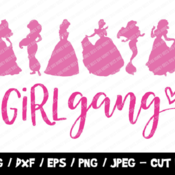 26 Disney Princesses Girl Gang SVG, Princesses Cut File, Instant Download, Cricut Silhouette, Vinyl Cut File, Disney Princess SVG