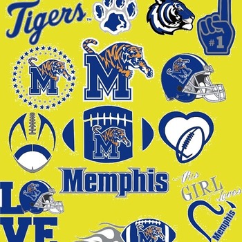 26 Memphis Tigers Svg Dxf Eps Png, Cut File Pack , Download Football Files, Cricut, Cameo, Vinyl Machine Active